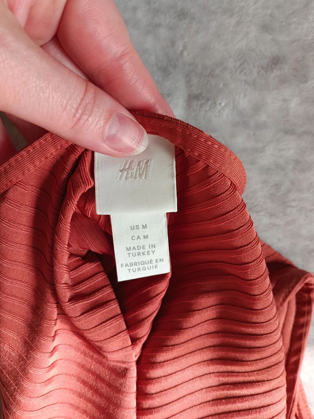 H&M | Size M Ribbed Button-Front Orange Bodysuit - Picture 5 of 6